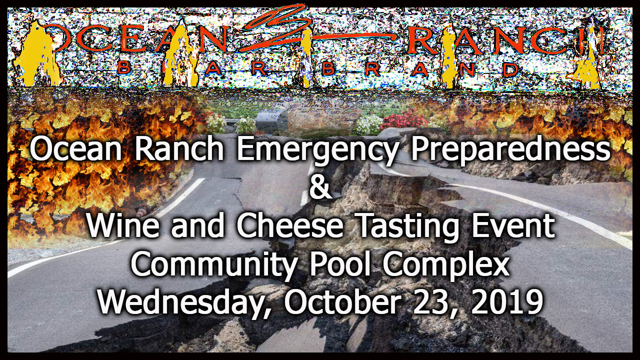 Ocean Ranch Emergency Preparedness Wine and Cheese 2019