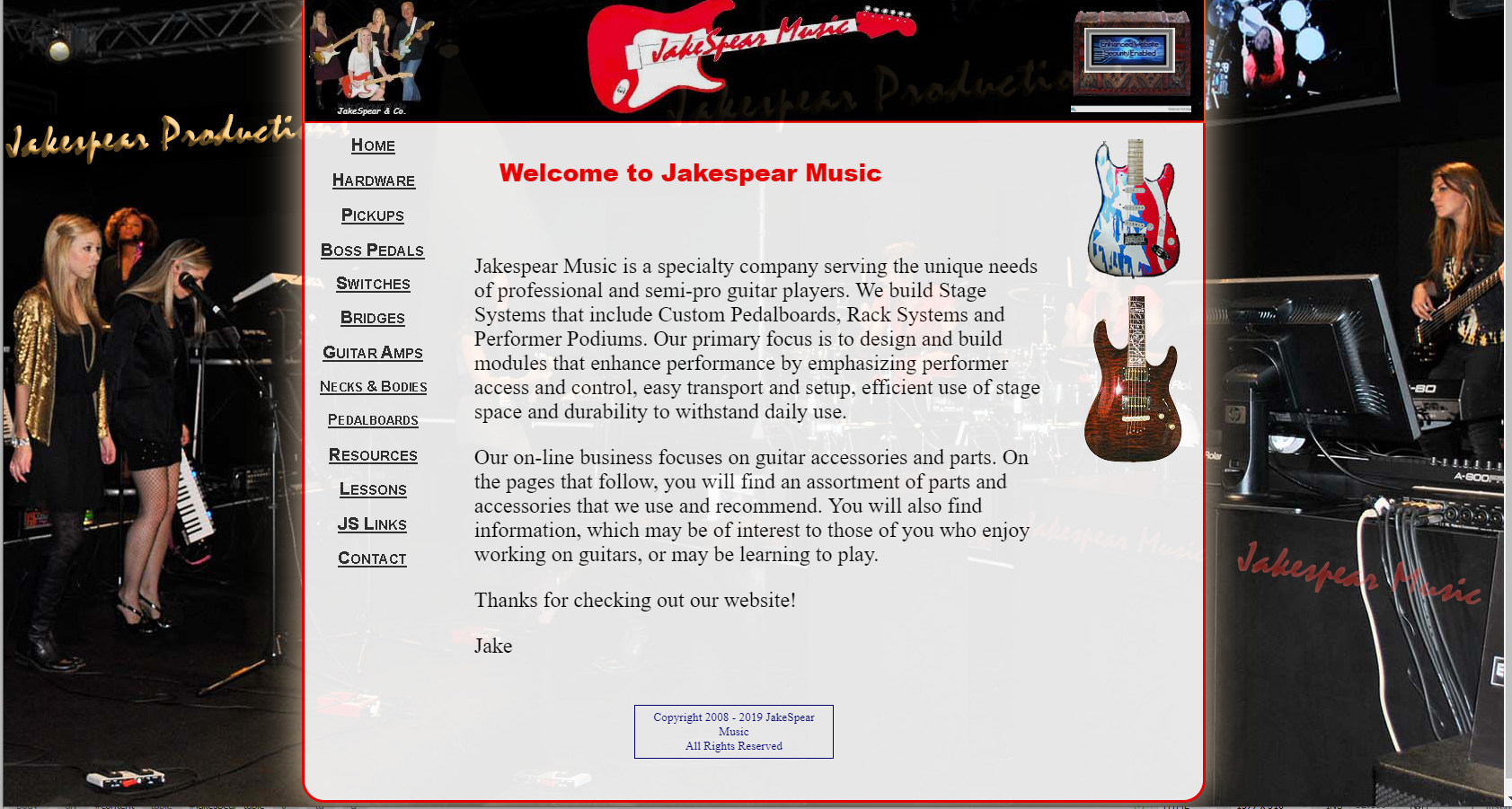 Jakespear Music Website